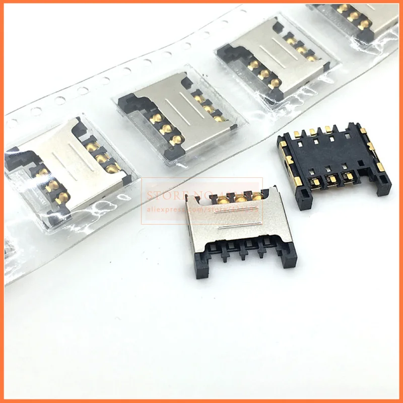 

10PCS Brand New sim card reader holder connector 6PIN for small card connector