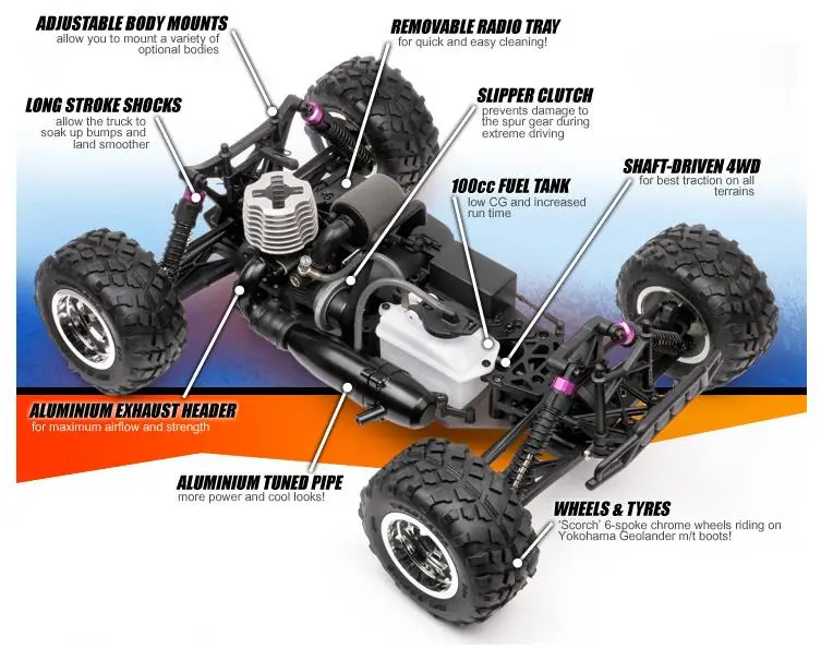 Выхлопная труба с глушителем для HPI NITRO RS4 3 Evo18SS MT2 G3.0 1/10 OnRoad Fouring RC Car HPI86907 86907