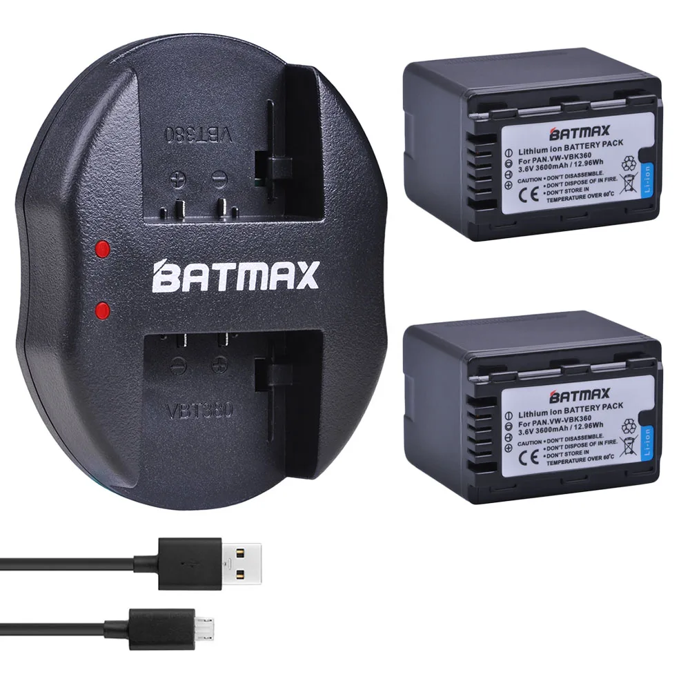 Аккумулятор для VW VBK360 VBK360 и зарядное устройство с двумя USB-портами, 3600 мАч, 2 шт. Аккумулятор для VW VBK360 VBK360 и зарядное устройство с двумя USB-портами, 3600 мАч, 2 шт.