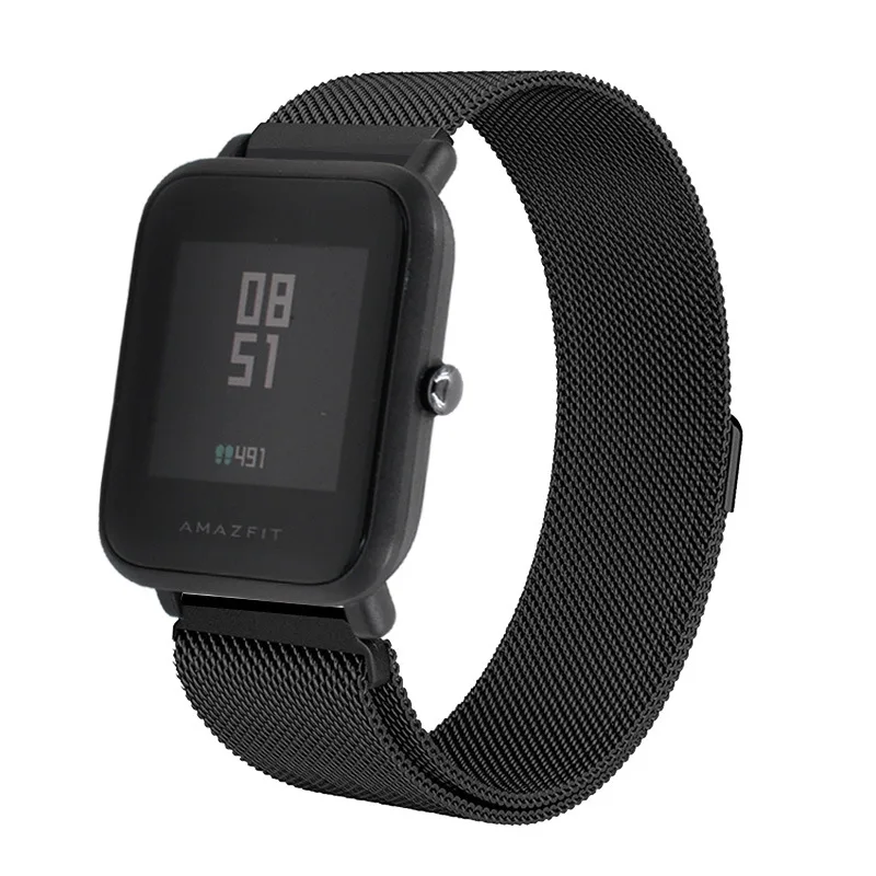 20 мм браслет для Amazfit ремешок Bip для Huami Amazfit gts Pace Stratos Металлический Стальной ремешок для huawei Watch gt Honor magic band