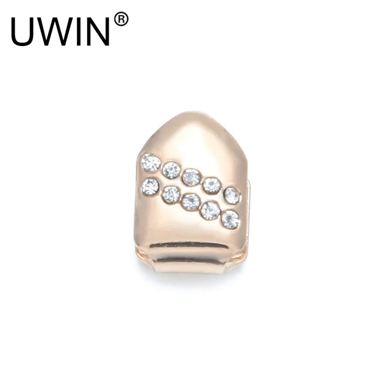 UWIN розовый цвет хип-хоп один зуб Grilz Крышка верхняя и нижняя решетка для Хэллоуина ювелирные изделия для рождественской вечеринки