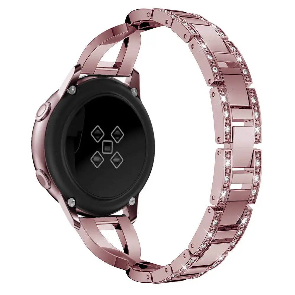 Роскошный ремешок из нержавеющей стали 20 мм для смарт-часов Samsung galaxy Watch Active 40
