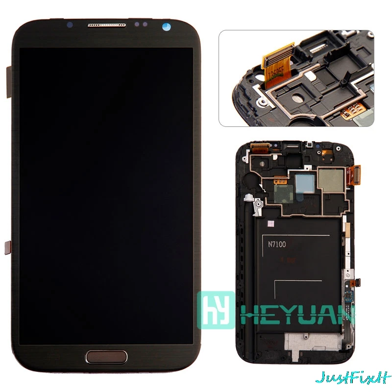 Для Samsung Galaxy Note 2 Note2 N7100 N7105 ЖК дисплей сенсорный экран дигитайзер сборка рамка