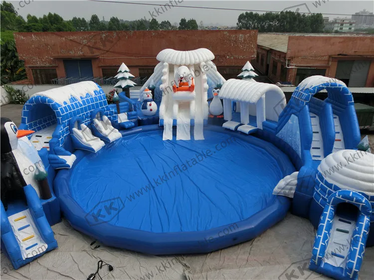 Дешевый прочный Ледяной Мир надувные горки для аквапарка взрослых и детей|inflatable