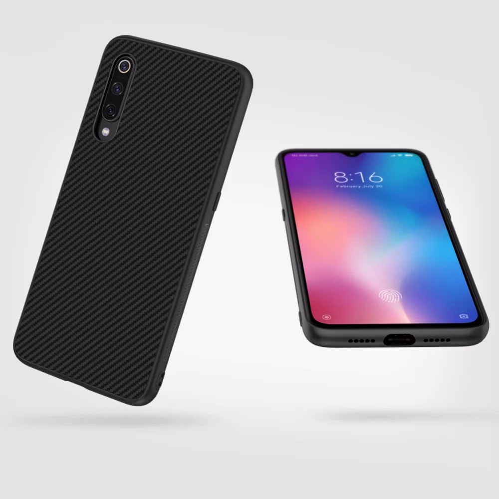 Nillkin synthetic fiber case for xiaomi mi 9 /mi9 Explore Carbon Fiber PP Shield Back Cover Case |