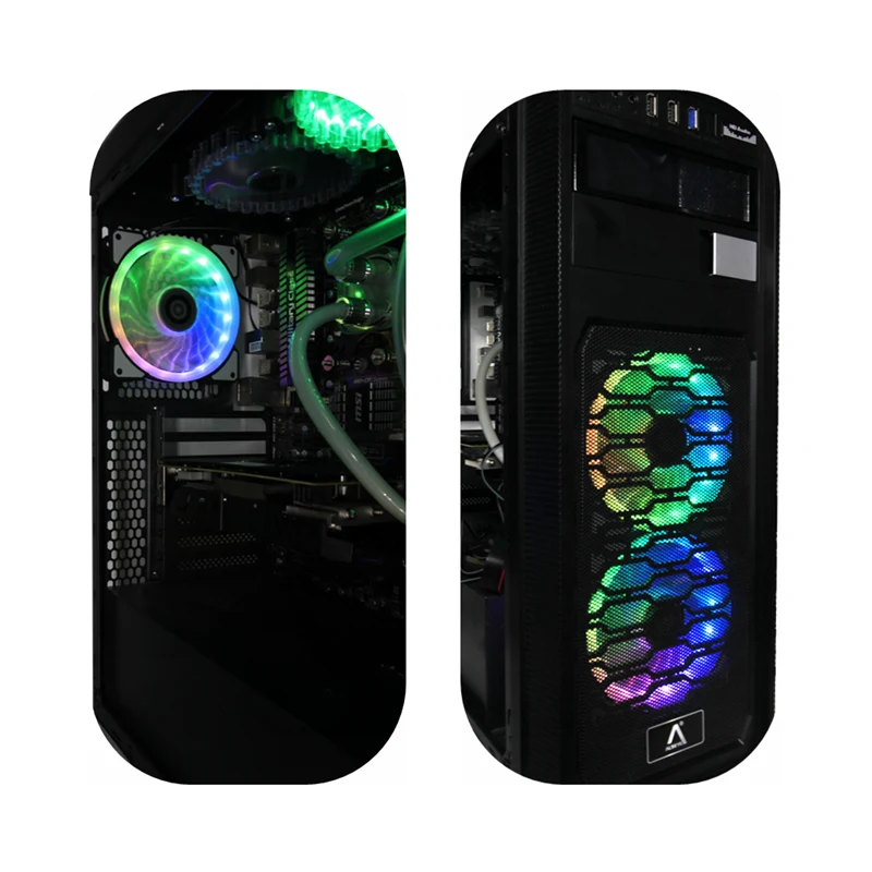 

ALSEYE D-Ringer Series 120mm LED Computer Case Fan Adjustable RGB and Fan Speed Remote control support Asus 5v 3pin and Gigabyte
