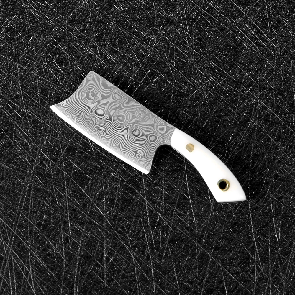 Cattle bone handle XITUO дамасский стальной мини-нож для шеф-повара, нож для фруктов, карманный нож для ключей, кухонный нож для переноски, Подарочный нож - Цвет: Cattle bone handle