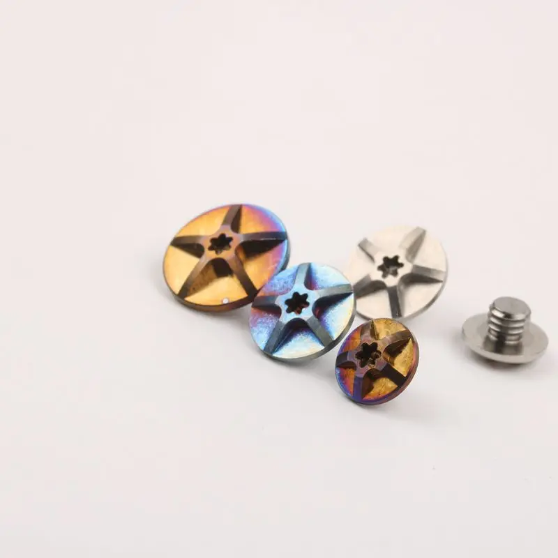 6 шт./партия супер светильник M4x3mm TC4 титановый болт с головкой для ножей ручка Torx головка 8 мм 10 мм 12 мм