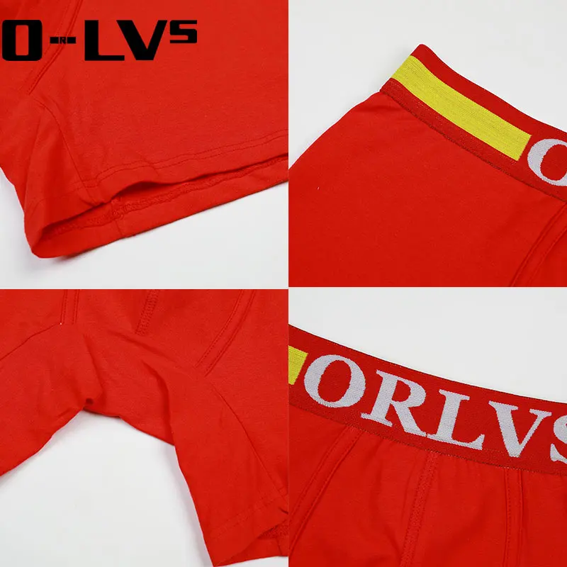 Мужские трусы боксеры ORLVS 3 шт. в партии однотонные Cueca хлопковые шорты летние