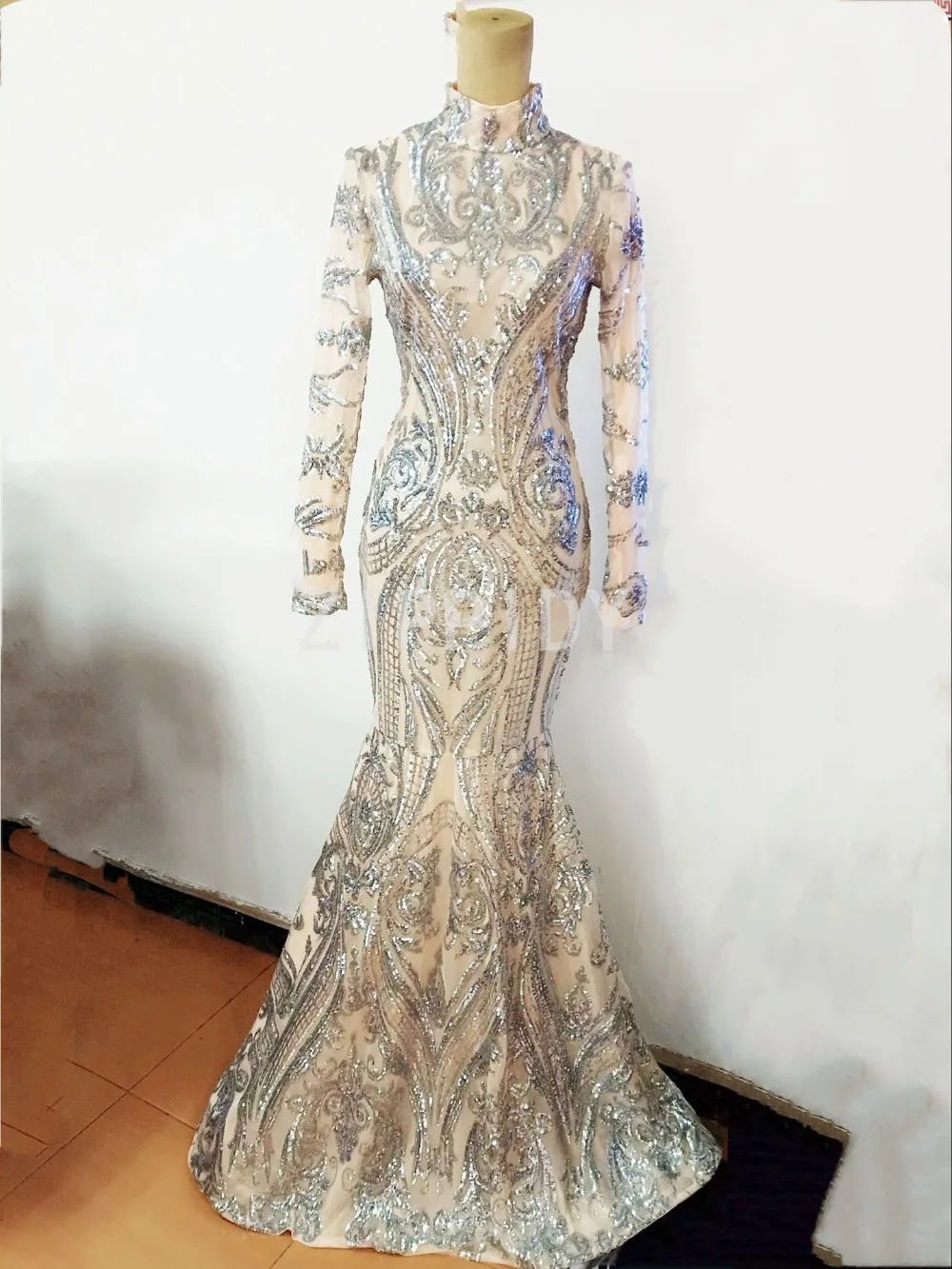 Модное Длинное Платье с яркими блестками камнями сеткой прозрачное женское для