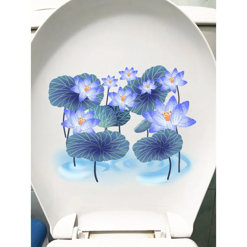 YOJA 24X19.5CM мультяшный яркий лист лотоса классический настенный стикер для гостиной