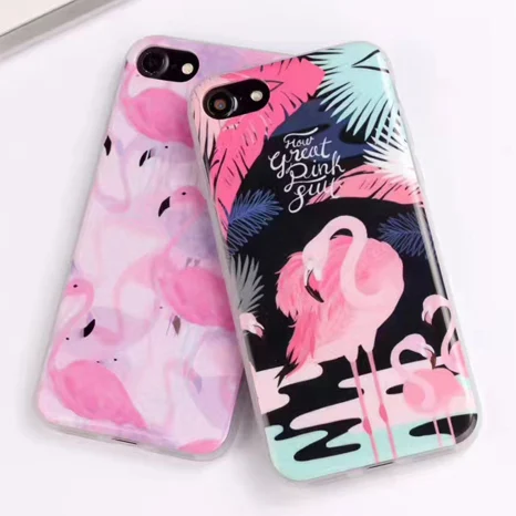 Новая мода Геометрия Треугольники чехол для iphone7 7 Plus 6 S задняя крышка Фламинго