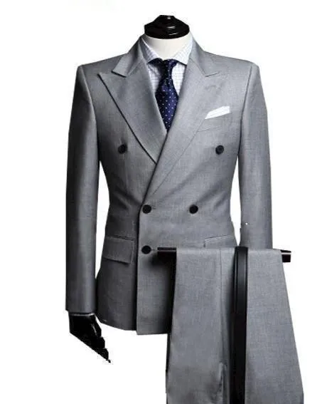 2018 индивидуальный заказ Slim Fit темно 2 шт. Для мужчин S пиджак двубортный костюм