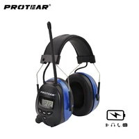 protear lithium battery bluetooth radio amfm safety ear muffs nrr 25db hearing protection tactical protector for mowing
