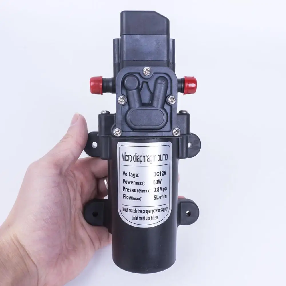 Прочный DC 12 В 60 Вт 130PSI 5L/мин Электрический мини водяной насос высокого давления мембранный распылитель воды Автомойка Кемпинг лодка