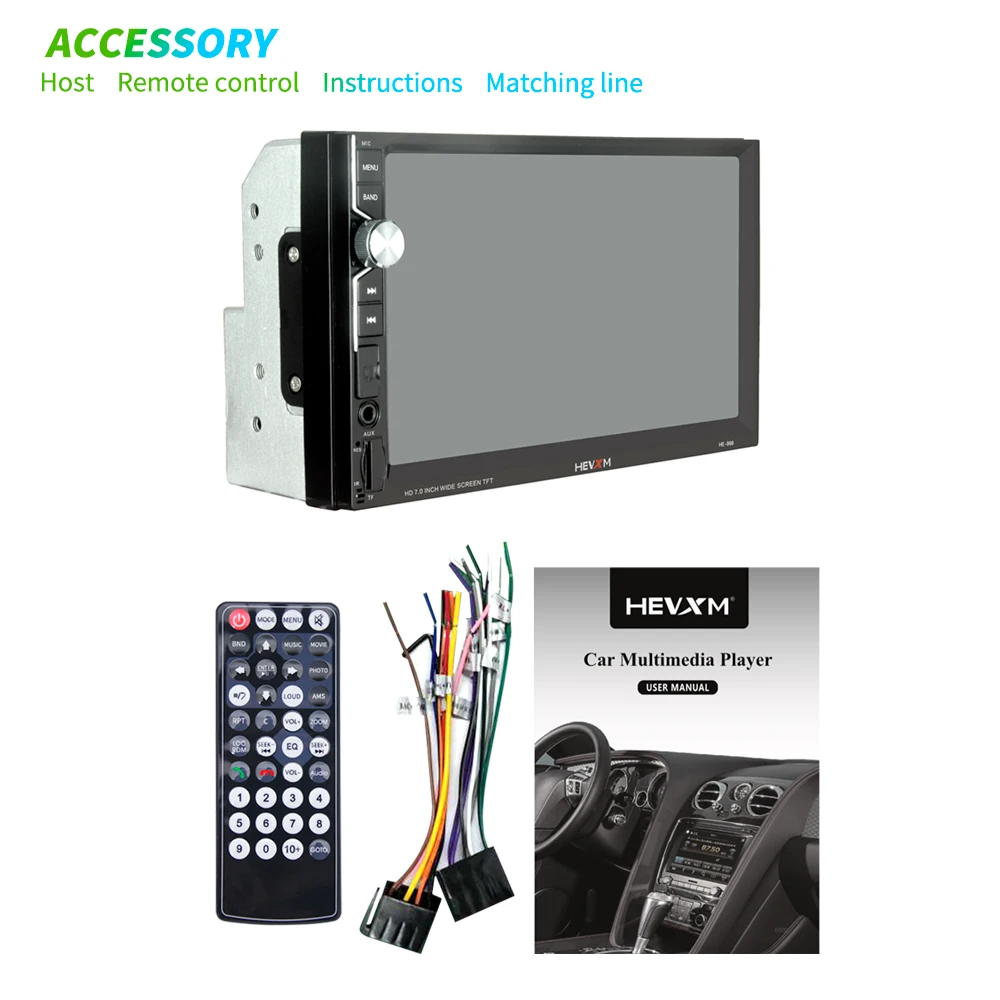 HEVXM 2 Din Универсальное автомобильное радио 7 ''HD плеер Bluetooth Авто аудио стерео