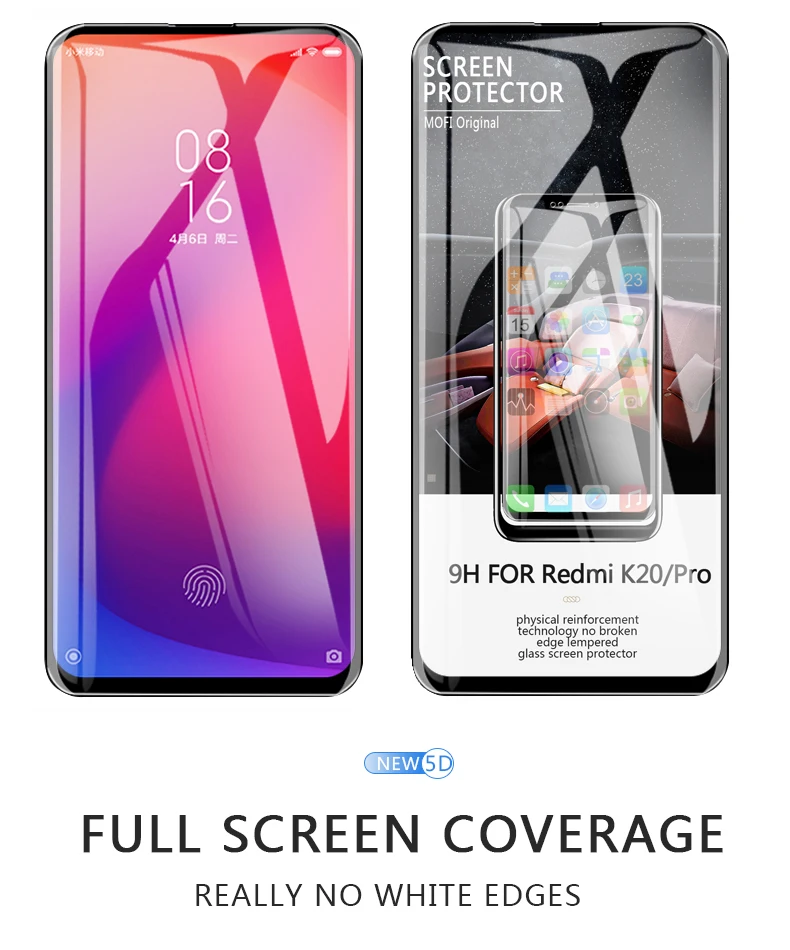 Для Xiaomi mi 9T стекло закаленное Полное покрытие MOFi mi 9T Pro защита экрана Защитная пленка на переднюю панель черное стекло Два шт