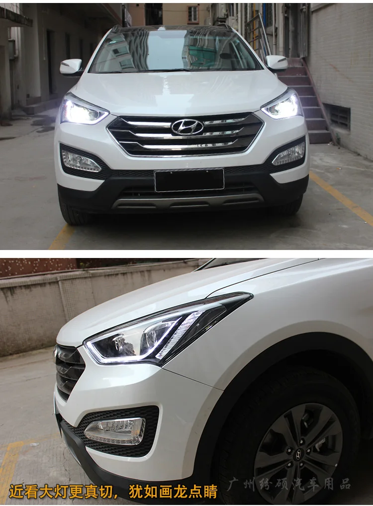 AKD автомобильный Стайлинг Головной фонарь для hyundai IX45 фары 2013- Santa Fe светодиодный фары DRL H7 D2H Hid биксеноновый луч