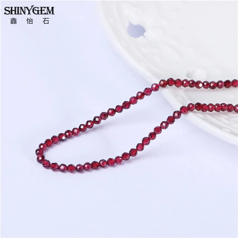 ShinyGem 2 мм/3 мм граненые круглые бусины класса АААА натуральный гранат сверкающий срез маленькие бусины из натурального камня для изготовления ювелирных изделий