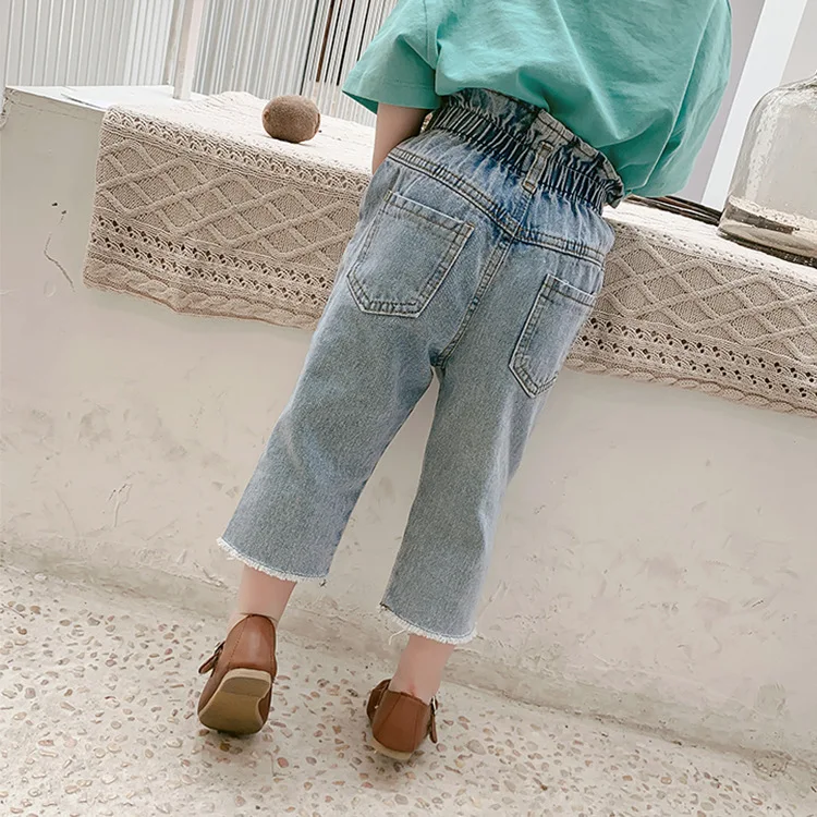 Children's clothing girl summer 2019 new casual Jeans Kids Korean version of the seven-point pants baby loose foreign gas | Детская