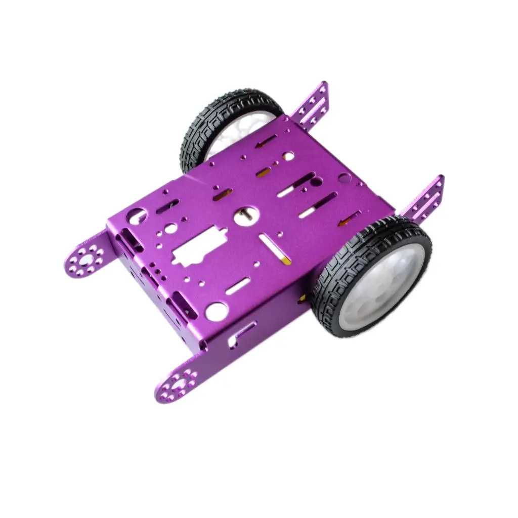 Фиолетовый 1* 2WD Алюминиевый автомобиль, Новые Развивающие игрушки, робот, умный автомобиль, сплав, шасси 2WD, умный робот, автомобильный шасси, набор, сделай сам, MBOT автомобиль - Цвет: Фиолетовый