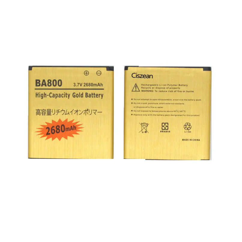 1x2680 mAh BA800 Золотой сменный литий ионный аккумулятор для V S Nozomi ARC HD LT26i LT26 LT25i AB 0400 +