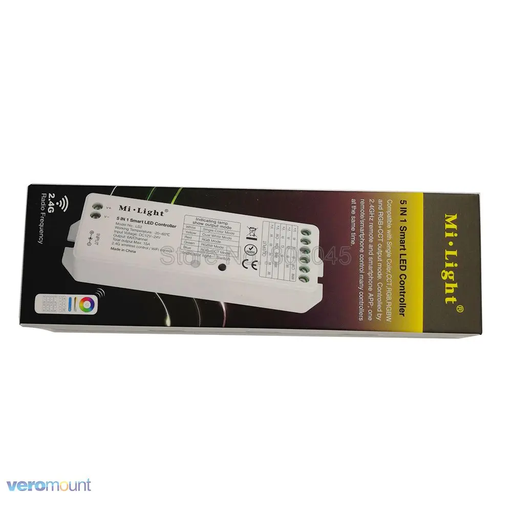 MiBoxer LS2 2 4G Беспроводной Управление DC12V-24V 15A 5 в 1 Smart LED Для одного Цвет CCT RGB RGBW +