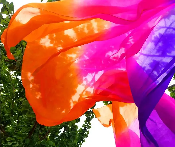 3 м * 114 см 4 настоящая шелковая вуаль для танца живота ручная шаль шарф аксессуар