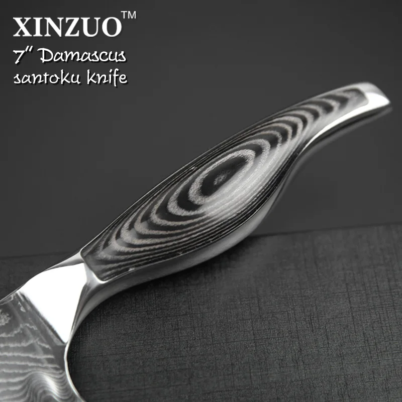 XINZUO 7 дюймов нож Santoku японский VG10 73 слоев дамасский супер стальной кухонный нож острые японские ножи повара Pakkawood ручка