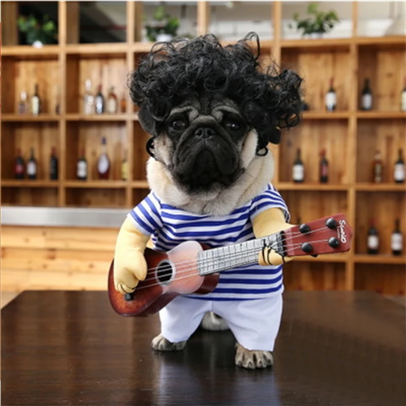 Костюм на Хэллоуин костюм для питомца забавная гитара Одежда животных щенков