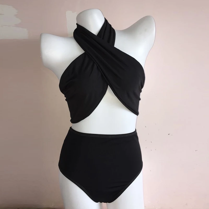 Куркума Высокая талия Купальник женский бикини с цветочным принтом 2019 mujer