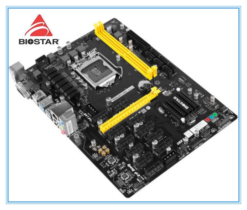 Новинка BIOSTAR Motherboar 1151 DDR4 TB250-BTC PRO Mining 12 поддержка PCIE 12 видеокарта BTC ETH ZEC Mining TB250 BTC USB 3,0