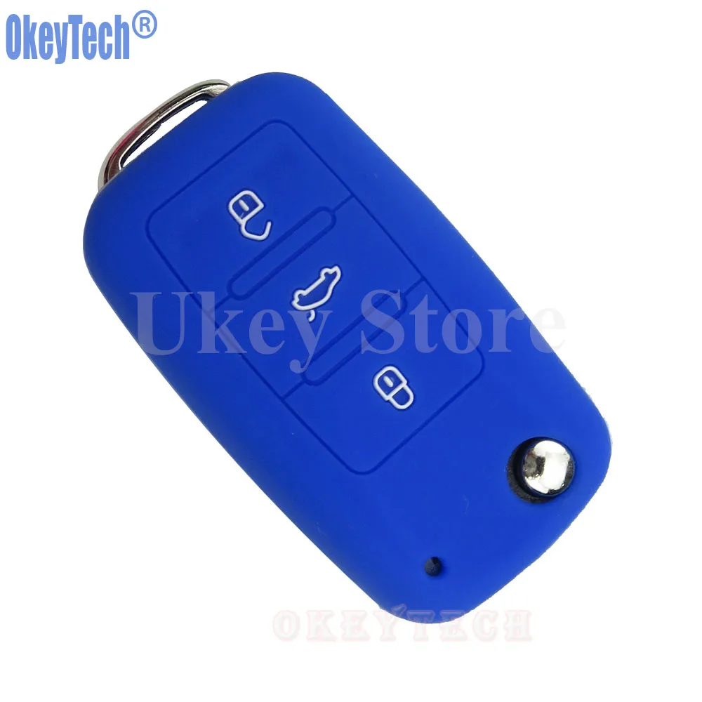 OkeyTech Silicone Key Holder 3 Buttons for VW VOLKSWAGEN Wolfsburg Edition Flip Remote Protector Cover Case Free Shipping | Автомобили и