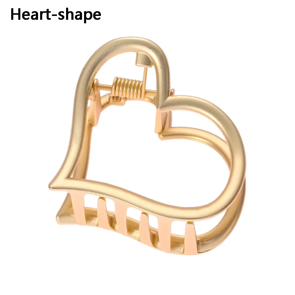 Heart-shape Геометрические коготь для волос женские золотые волосы орехокол бабочка полые сплав макияж для волос держатель коготь укладки волос - Цвет: Heart-shape