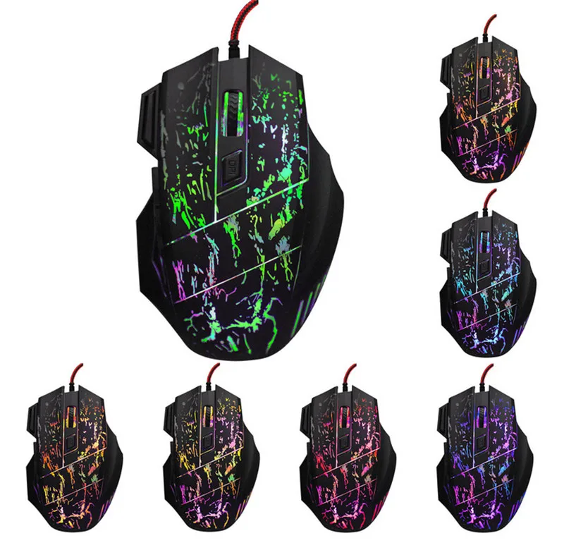 USB игровая мышь геймерская Проводная компьютерная мышь 5500 dpi оптическая светодиодный игровая мышь для ПК настольного компьютера Прямая поставка