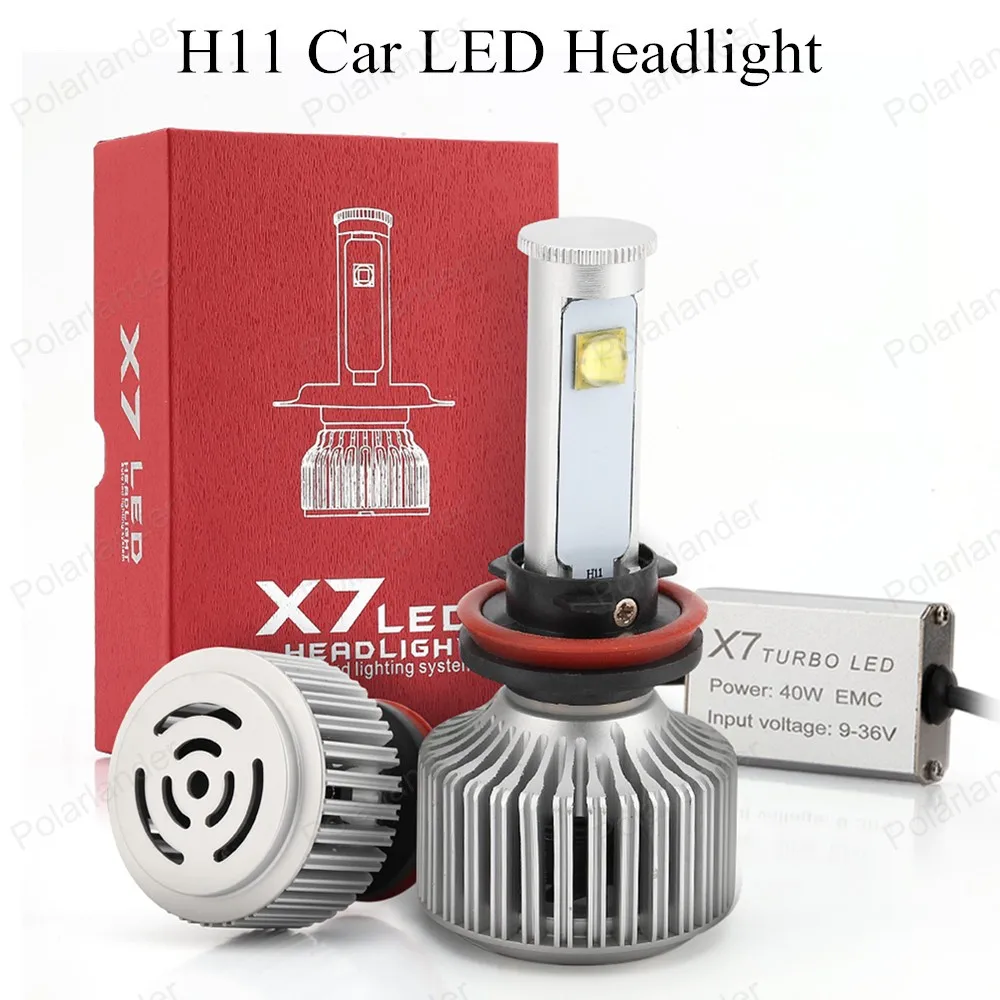

2016 New Design X7 H11 Led Headlight Cars High Low Beam 80W Fog Light Kit LED Lamp CarStyling H11 LED Bulbs For Cars