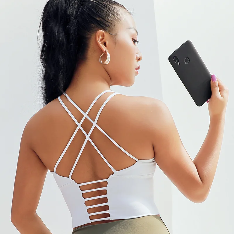 Sanderala Women Fitness Yoga Sports Bra Sexy Push Up Workout Tank Top Underwear Padded Gym Running Athletic Vest Female | Женская одежда