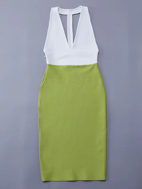 Хит продаж женское однотонное сексуальное платье телесного цвета с v-образным