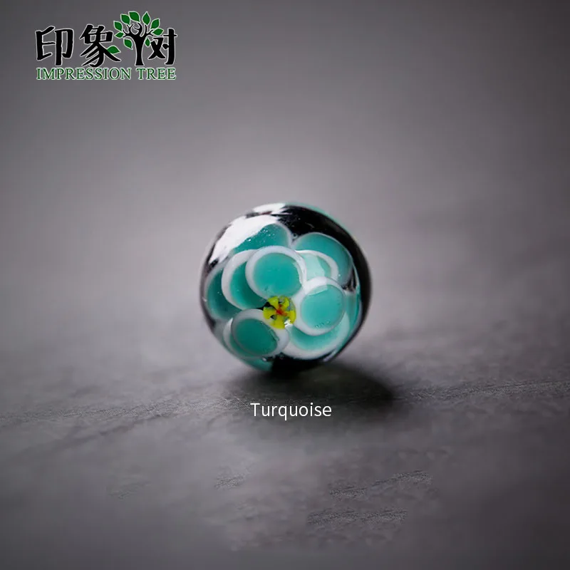 5pcs Turquoise 5 шт. 14 мм ручной работы круглые стеклянные бусины цвета цветок из Мурано бусины для женщин ожерелье браслет подходит для DIY ювелирных задаток 1638 - Цвет: 5pcs Turquoise