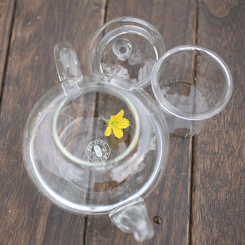 Стеклянный чайник с ручкой 350 мл заварочный чайный набор кунг фу полезный