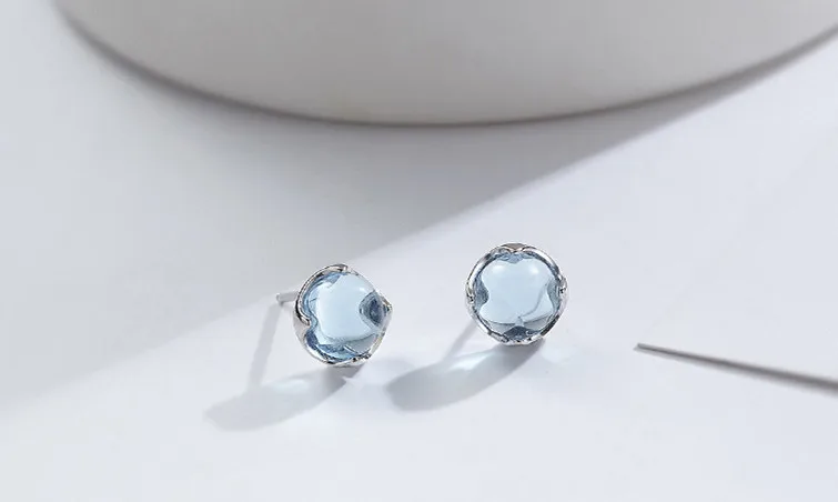 Новые серьги-гвоздики из серебра 925 пробы в форме Русалочки с пузырьками и