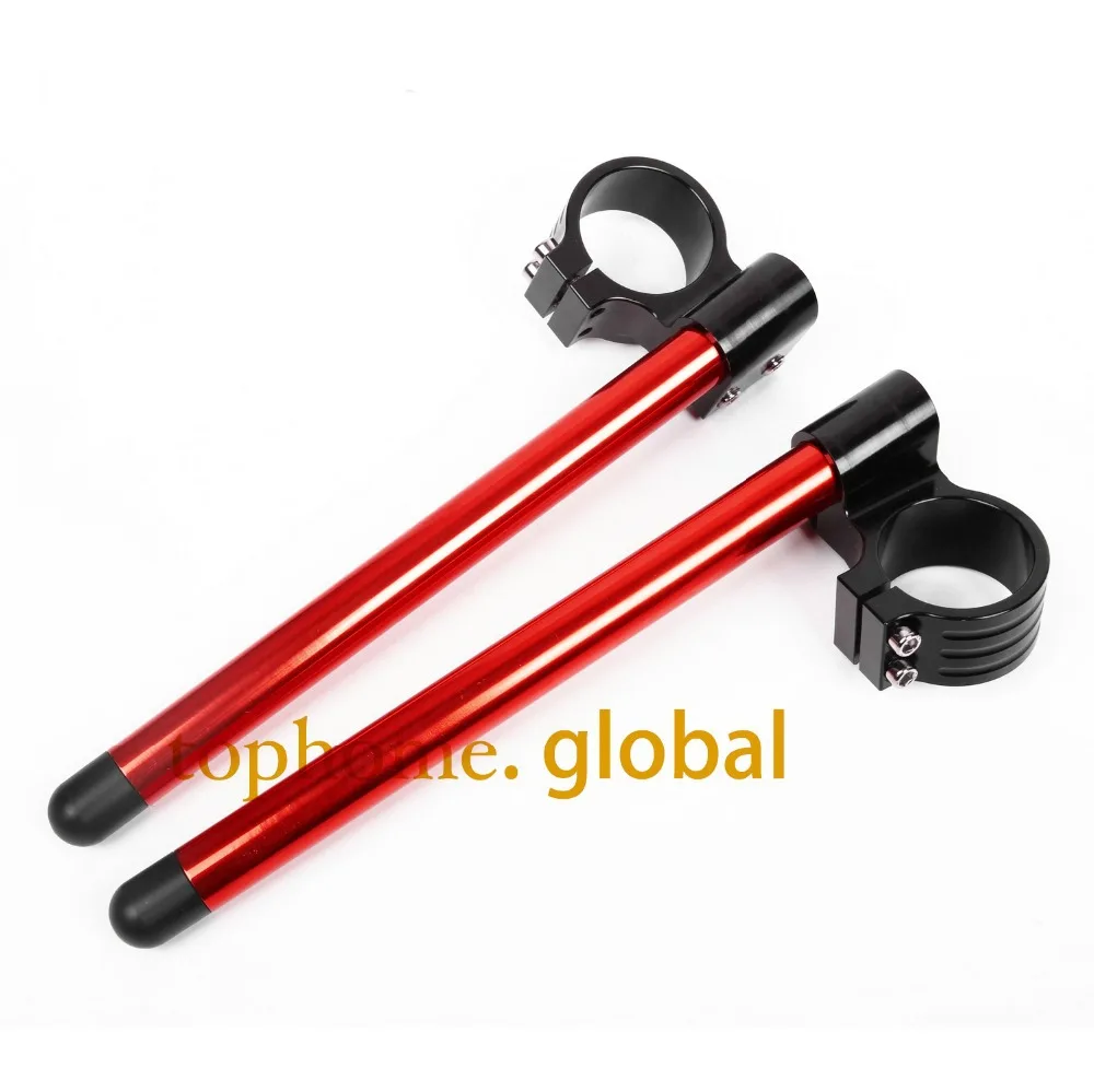 

43mm Riser Motorcycle Universal Racing CNC higher Raised Clip on Ons clipon Fork Handle Bars handlebars One pair Black&Red
