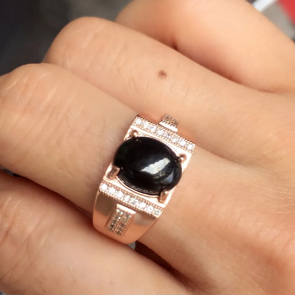 

KJJEAXCMY fine jewelry 925 silver inlaid natural sapphire men and women's rings in two colors.