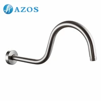 azos bathroom shower arm accessories stainless steel with flange rain head shower arm chrome silver sa001