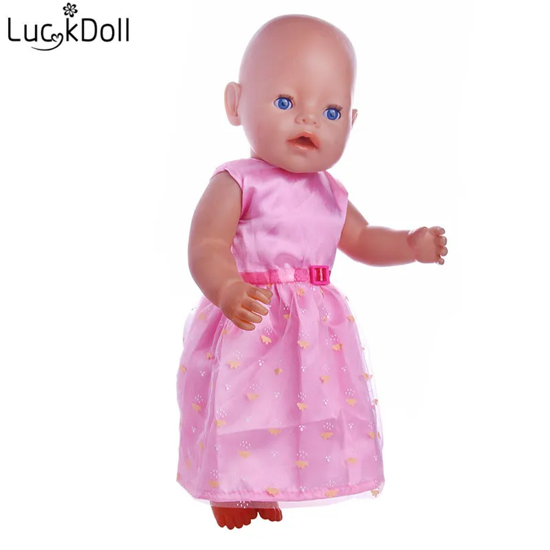 LUCKDOLL платье без рукавов с цветочным принтом для куклы 43 см или 18 дюймов аксессуары для кукол