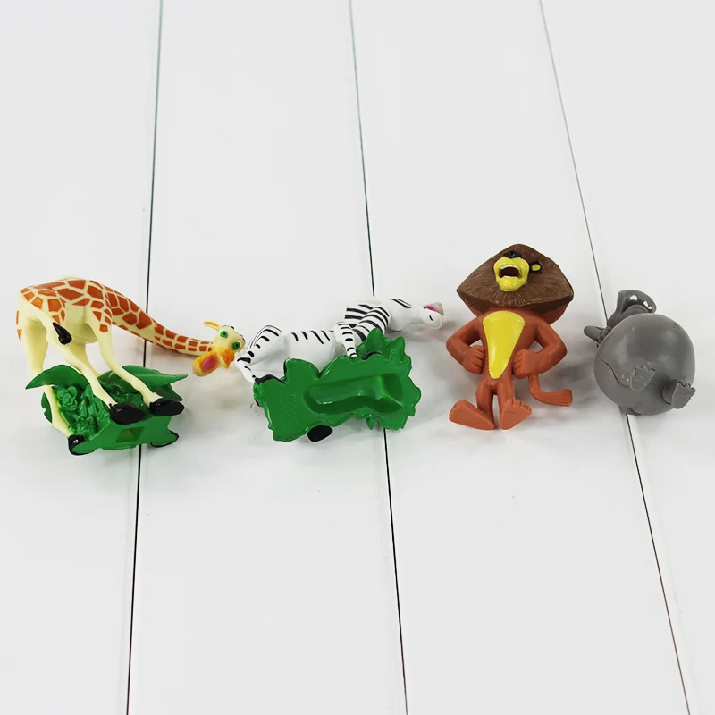 4 шт./лот Фильмы и ТВ мадагаскарский Алекс Глория Марти Мелман ПВХ экшн фигурка