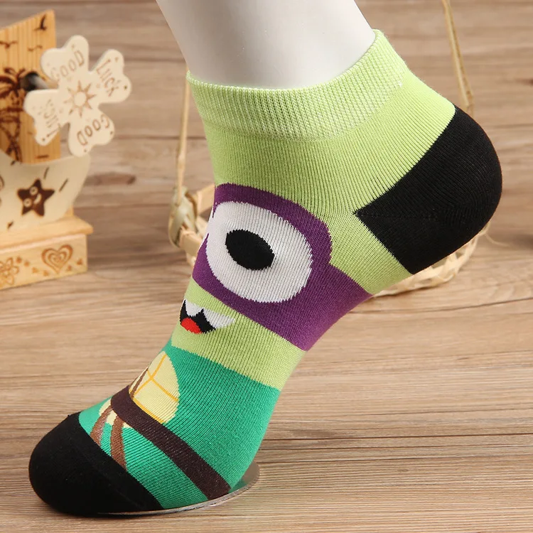 

2018 new cartoon socks Superman Spider-Man men's boat socks breathable cotton socks