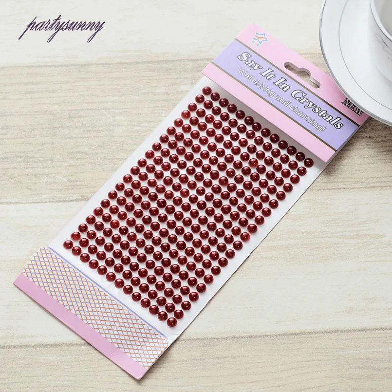 PF 6 мм 260 шт./компл. Жемчуг Наклейки Клей для Кристаллов Стразы Дети Glases Альбома