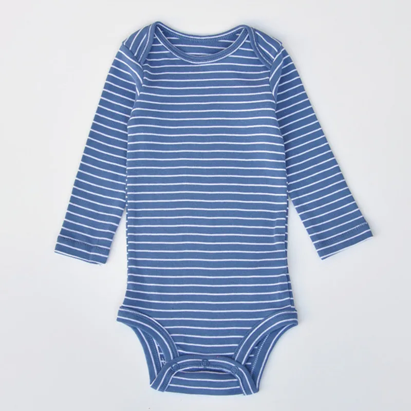 Новинка 2016 года боди для маленьких девочек с длинными рукавами в полоску круглым