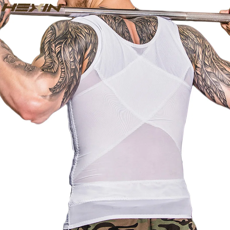 HEXIN мужской жилет для коррекции фигуры пояс похудения и контроль живота